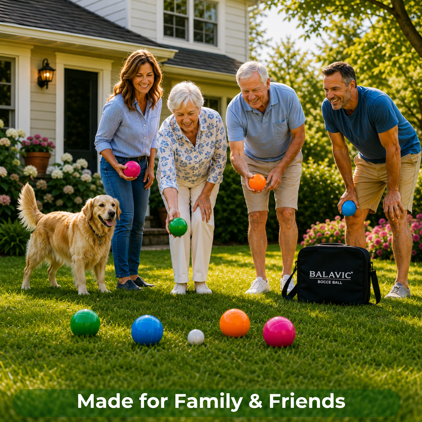 BALAVIC® 100mm Bocce Ball Set – 8 Balls, Pallino, Measuring Tape & Bag