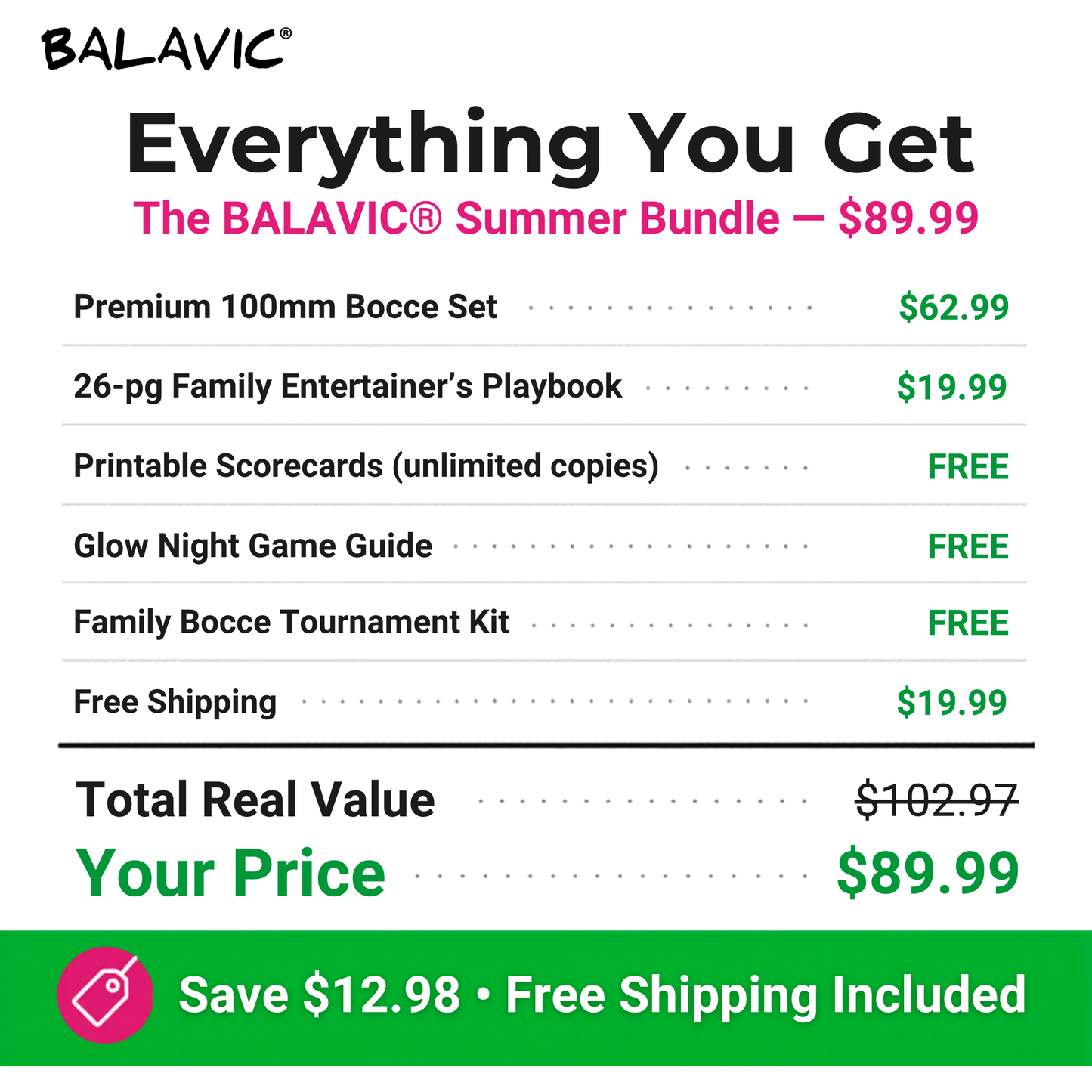 BALAVIC® Summer Bundle — Bocce Set + Playbook + Digital Bonuses